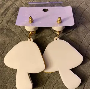 Boutique Earrings Kawaii Gold Mushroom thumbnail 3