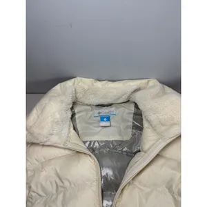 Columbia White Autumn Park Down Jacket Large‎ Omni-Heat Mink-Fleece Collar $130 thumbnail 6