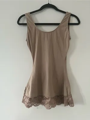 Assets Spanx Lace Trim Tan Shaping Cami Tank Top Large Seamless Layering Nude thumbnail 5