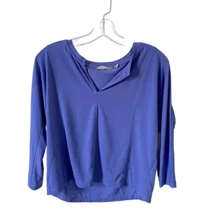 Athleta Oversized Quick Dry V-Neck Three Quarter Sleeve Workout Top Purple XXS thumbnail 1