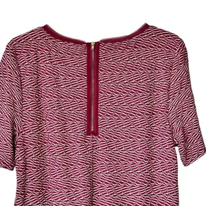 Anthropologie Maeve Dora Large Shirt Dress Red Textured Lined thumbnail 7