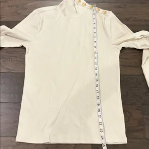 New with Tags JCrew Rib Knit Turtleneck with Buttons Sz M thumbnail 6