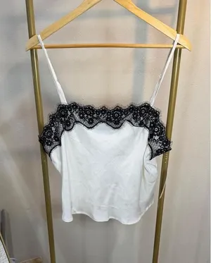 NWT A New Day Cami Top Women’s white Trim Embraided Design thumbnail 1