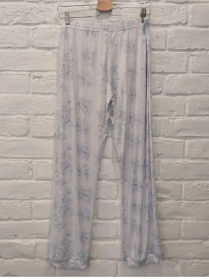 SHABBY CHIC Pajama Set Women Medium 6 Blue Floral Soft 2 PC Stretch Short Sleeve thumbnail 6