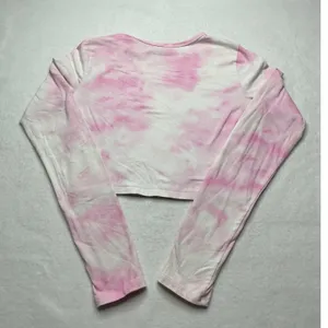 Hollister Must-Have Collection Baby Tee Pink Tie Dye Long Sleeve Crop Top Small thumbnail 2
