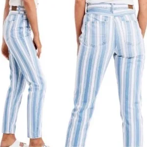 American Eagle AEO Striped Mom Jeans Size 4 Reg. thumbnail 3