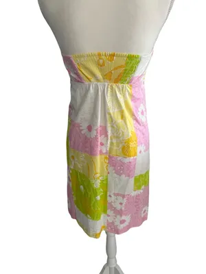 LILLY PULITZER Daphne Lace Patchwork Halter Dress Size 4 thumbnail 5