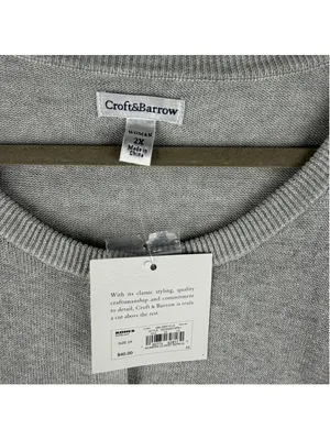 Croft & Barrow Cardigan Sweater 2X Silver Metallic Shimmer Knit Holiday Layering thumbnail 6