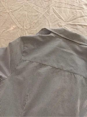Classic Women's Blue and White Pinstripe Button-Down Shirt thumbnail 9