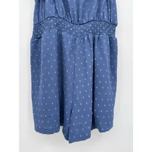 BloomChic Romper Womens 12 Blue Swiss Dot Sleeveless Sweetheart Neckline Summer thumbnail 4