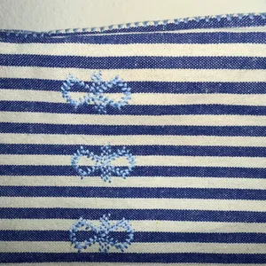 Tuckernuck Sullivan Embroidered Canvas Caftan sz M Blue Stripe Mini Swim‎ Cover thumbnail 10