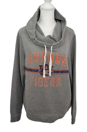 Auburn Tigers Sweatshirt with Funnel Neck Size Large Auburn Gray Sweatshirt thumbnail 1