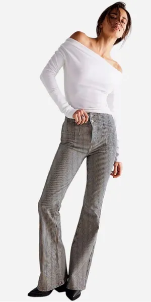 We The Free Free People Jayde Flare Railroad Jeans thumbnail 1