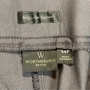 Worthington | Petite Gray Pull-On Skinny Dress Pants | 14P thumbnail 9