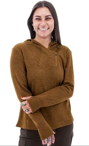 Aventura Women's Perfect Fleece Hoodie Brown Size Large thumbnail 1