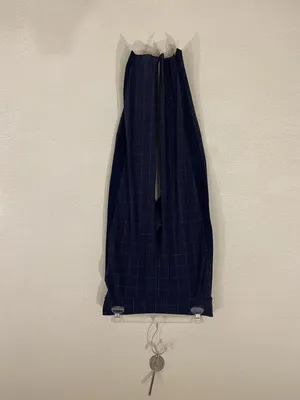Athleta Brooklyn Textured Ankle Pants Womens 2 Blue Check Tapered Elastic Waist thumbnail 2