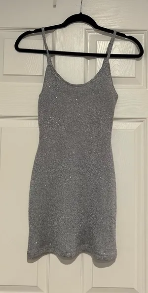 White Fox Worth A Million Mini Dress Silver thumbnail 1