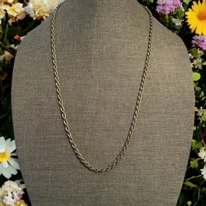 Vintage silver rope chain necklace thumbnail 1