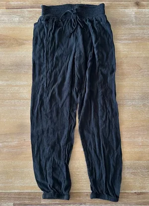 Aerie Black Cotton Beach Joggers thumbnail 1