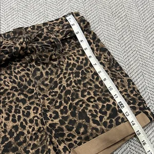 Express Leopard Print Paperbag Waist Shorts - Brown/Black thumbnail 6