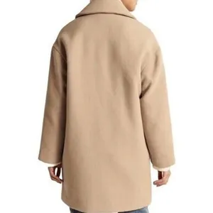 Abercrombie & Fitch Wool blend oversized boxy light brown tan coat sz Medium thumbnail 2