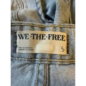 Free People Canyonland Denim Jean Shortalls Size Small Distressed Overalls Beach thumbnail 10