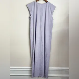 WVN sleeveless tee shirt Maxi dress crewneck lavender purple Organic cotton M thumbnail 2