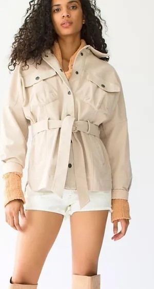 NWT Free People Clyde Shirt Jacket Mineral‎ Medium thumbnail 1