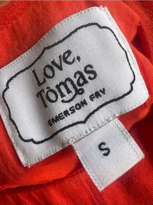 Emerson Fry Love Tomas MARCELLE SHIFT DRESS - GRENADINE LINEN Red Small thumbnail 5