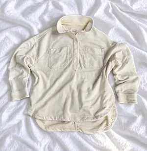Aerie Cream Oversized Polo Sweatshirt – Size M thumbnail 1