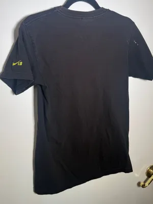 Nike Black Tee with Pink & Yellow Graphic Women's Small thumbnail 5