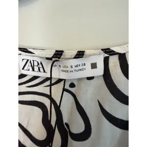 Zara Black and White cotton midi dress 3/4 sleeve sz Small NWT $70 thumbnail 8