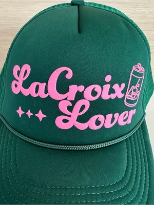 NEW La Croix Lover Puff‎ Print SnapBack Green Trucker Hat Adult OSFM thumbnail 3
