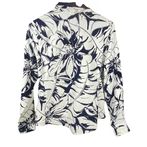 Lauren Ralph Lauren Full Zip Knit‎ Jacket Large Women Palm Print Country Club thumbnail 6