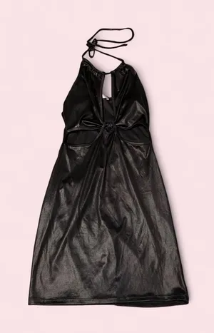 Blue Blush Black Halter Knot Mini Dress with Keyhole thumbnail 1