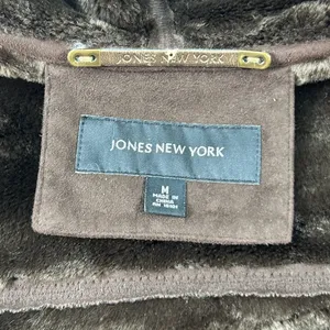 Jones New York Womens Brown Long Sleeve Hooded Fleece Full-Zip Jacket Size M thumbnail 8