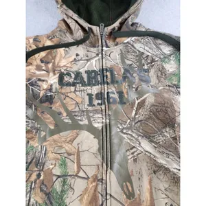 Cabelas Thick Realtree Camo Fleece Lined Hoodie Full Zip Jacket Hunting - MEDIUM thumbnail 2