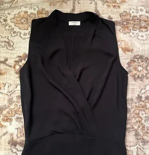 Babaton Aritzia Women's Phoenix Black Dress V-neck Sleeveless Lined thumbnail 5