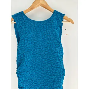 Anthropologie Blue Textured Mini Shift Dress Sleeveless Small thumbnail 5