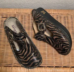 Algeria Classic Safari Tiger Stripe Clog Mule Size 37 thumbnail 1