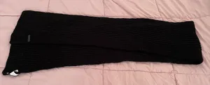 Rebecca Minkoff NWT Traveling Rib Black Knit Scarf, size 76x10” thumbnail 14