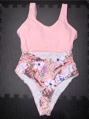 SHEIN Swim Summer Beach Random Floral Print Cut-Out One Piece Swimsuit thumbnail 5