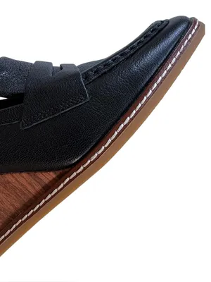 Like New Sanctuary Leather Cadence Wedge Loafers Black Size 8.5 thumbnail 7