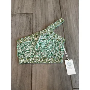 Hyacinth House Green Floral Gina Crop Top One Shoulder Tuckernuck Womens 2XS NWT thumbnail 3