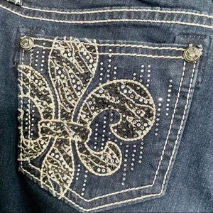 Miss Me Women's Easy Skinny Jeans Size 27 | 4 Dark Wash FDL Embellished Y2K Jean thumbnail 6