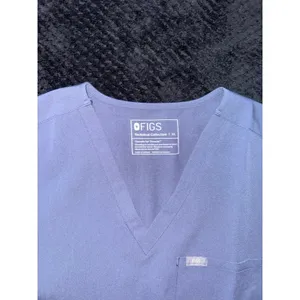 FIGS Women's Technical‎ Collection Scrub Top Gray Short Sleeve Pocket Sz XL thumbnail 3