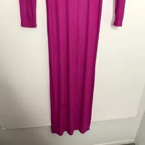 Skims Long Sleeve Dress Luxe Limited Edition Fuchsia Shimmer Foil Womens Medium thumbnail 6