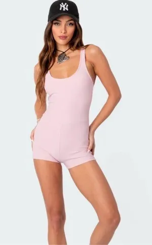 Edikted Onesie Pink Cross Back thumbnail 1