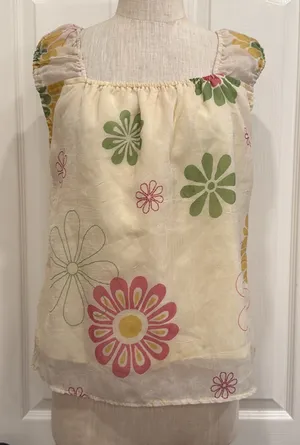 Vintage Y2K funky daisy print blouse Yellow Size M thumbnail 1
