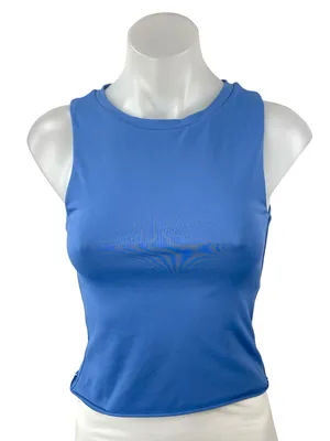 Aritzia Babaton Women's Blue High Neck Sleeveless Cami Tank Crop Top Size M thumbnail 1